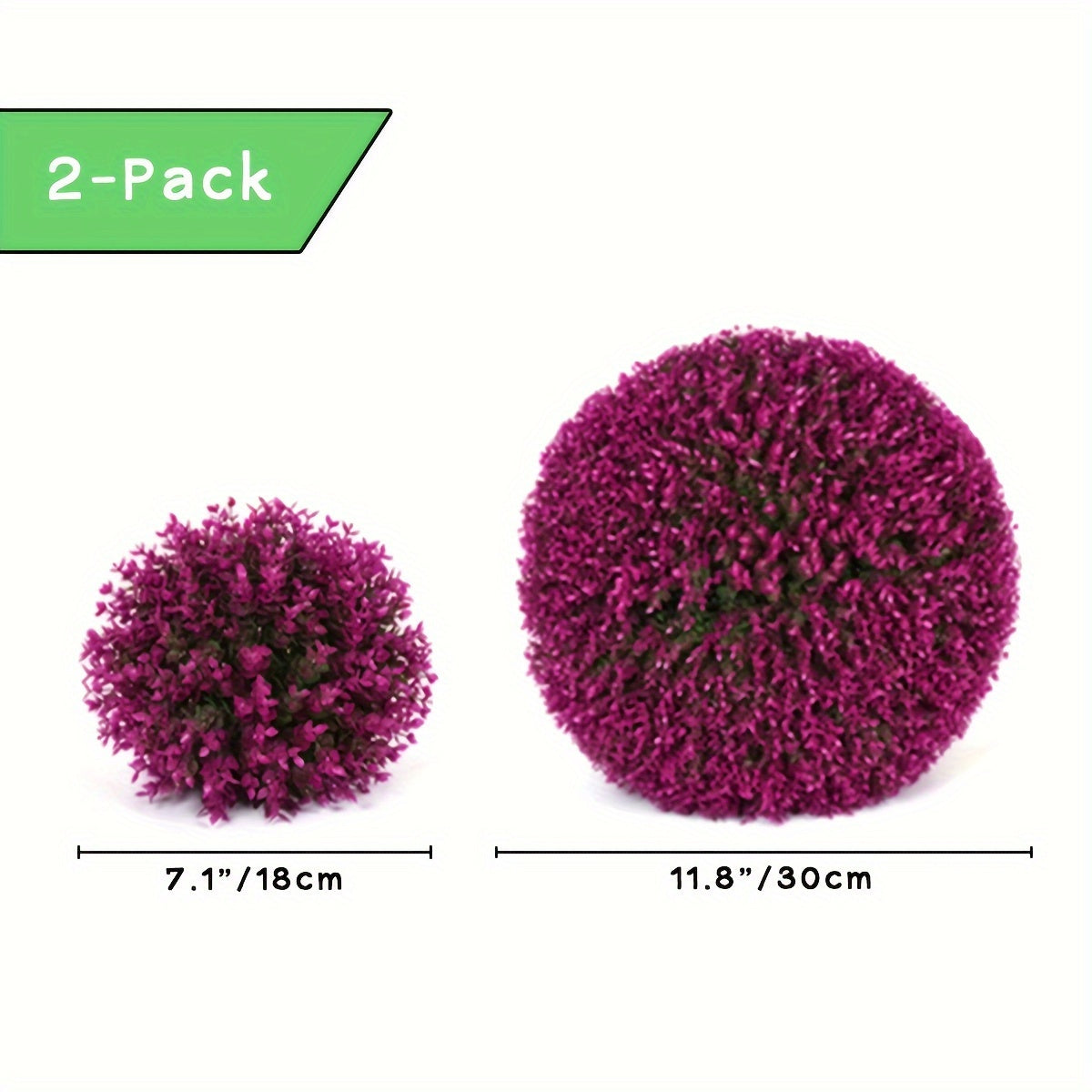 Artificial Plant Set of 2 Boxwood Topiary Balls UV Protected for Outdoor Indoor Decor