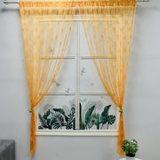 Sheer Curtain with Vibrant Orange Yellow Butterfly Floral Pattern Lightweight Polyester Rod Pocket for Living Rooms Hotels