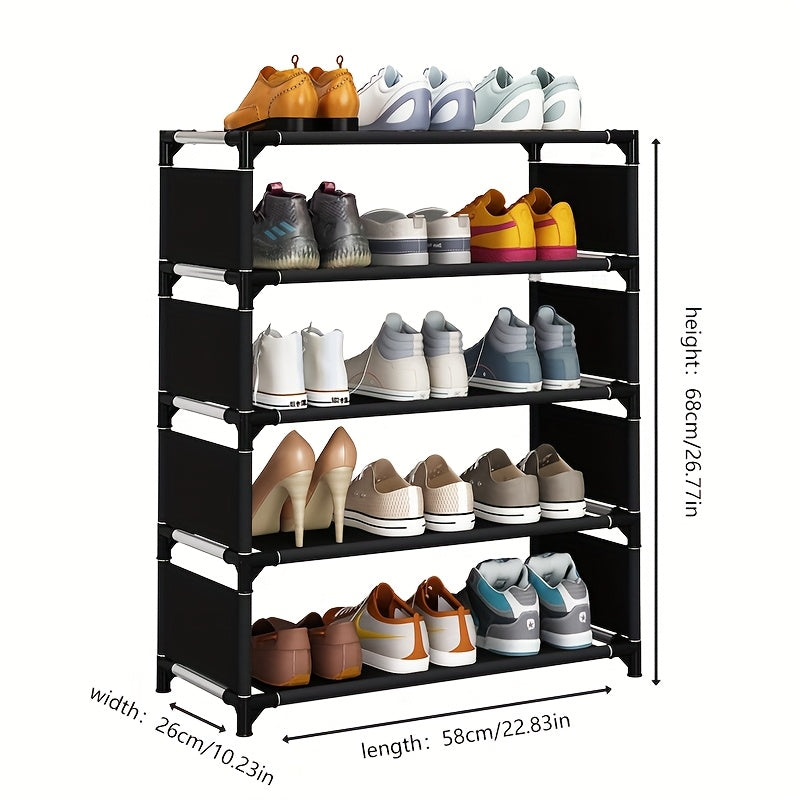 Многоуровая текстильная полка-органайзер для обуви для общежитий и домашнего хранения