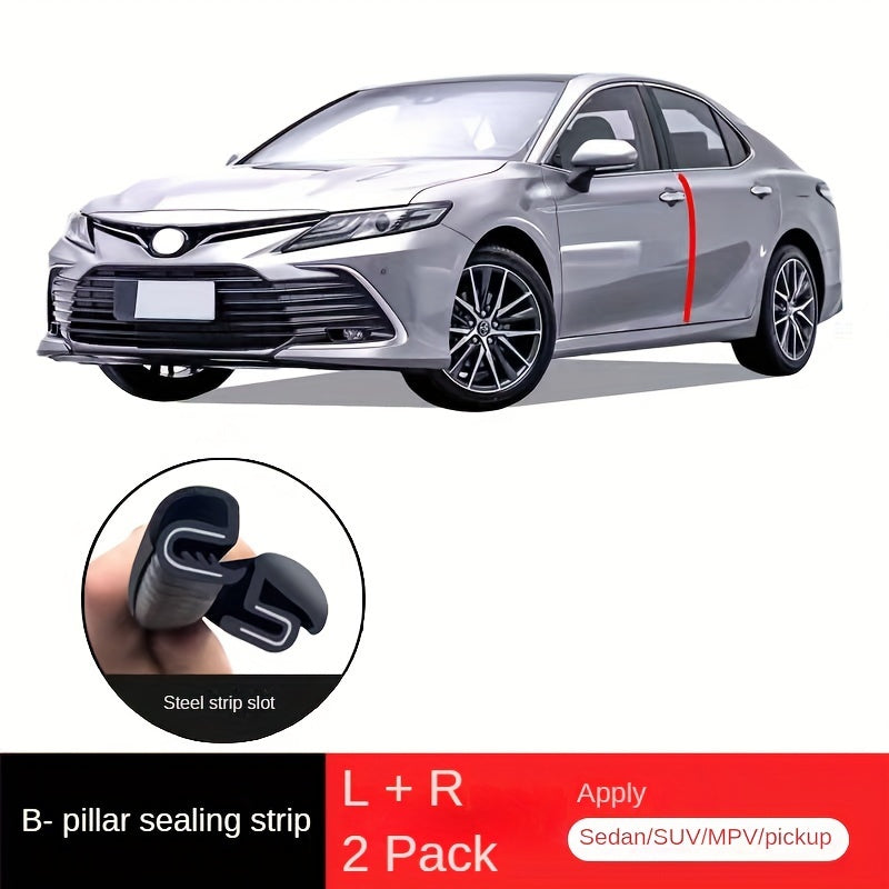 2-Pack Rubber Sealing Strips for Cars, Sound Insulation, Windproof, Dustproof