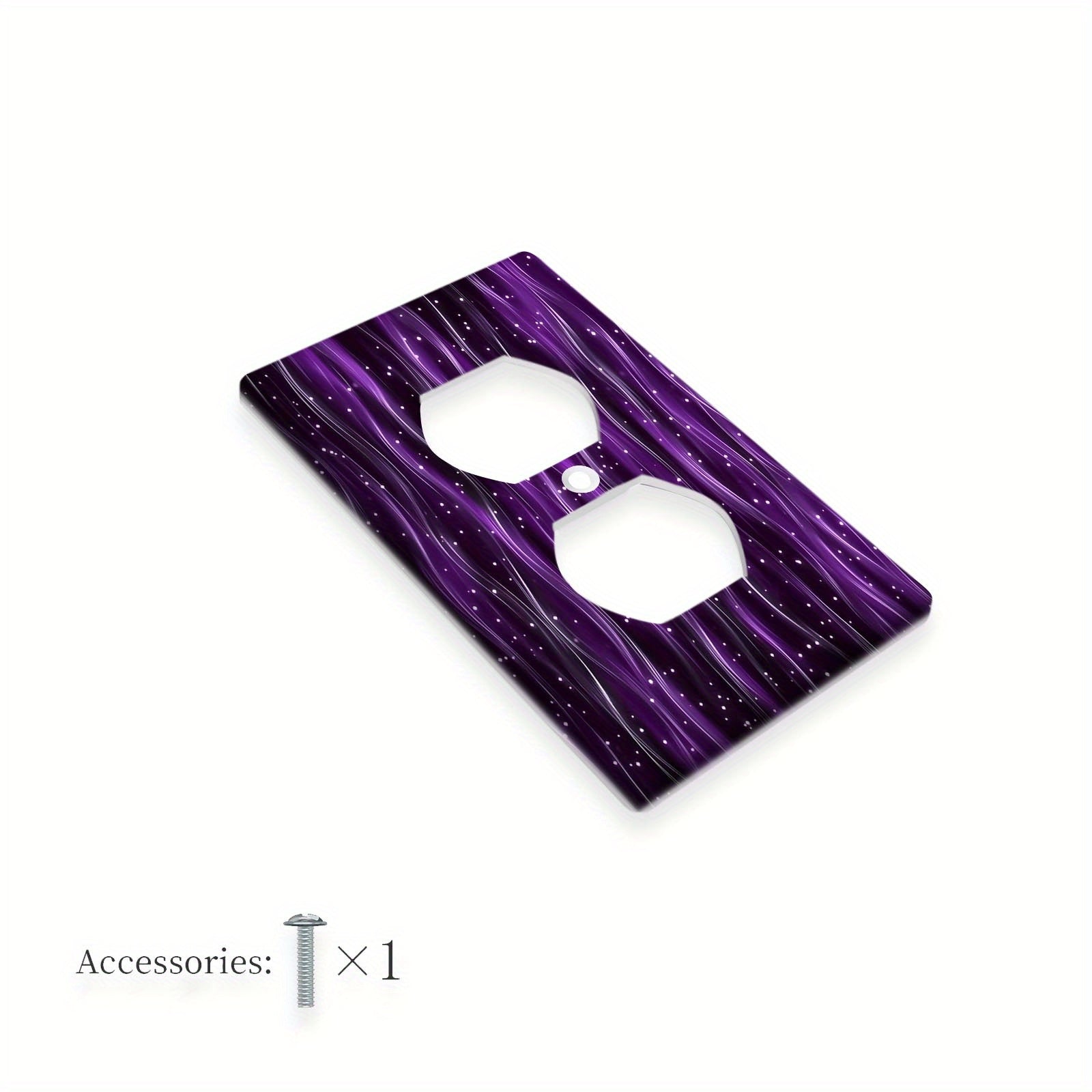 Polycarbonate Light Switch Cover with Sparkling Purple Pattern for Home or Office