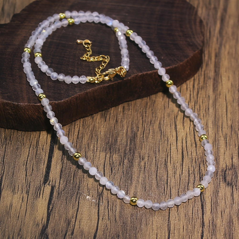 Bohemian Lapis Lazuli Beaded Necklace for Women Natural Stone Jewelry Gift