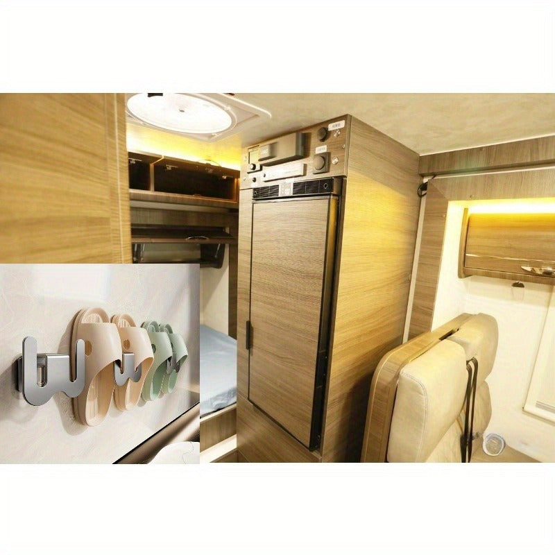 Wall-Mounted Shoe Organizer No-Drill Installation Space-Saving for Bathroom RV Dorm