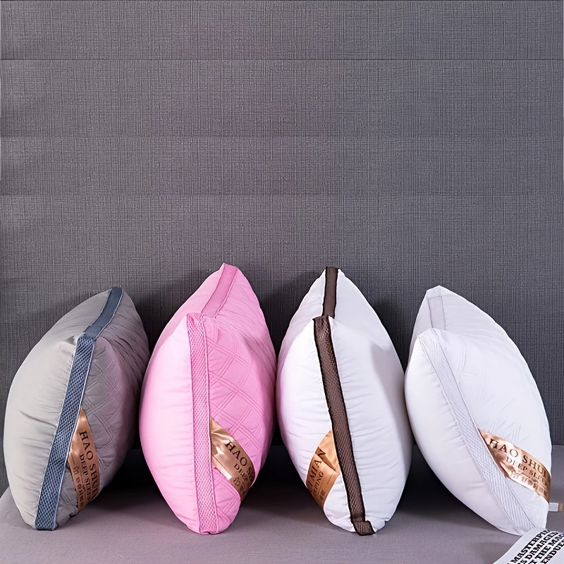 Soft Pillow Set for Bedroom Bedding Includes 1 or 2 Quilted Hotel Pillows for Neck Support