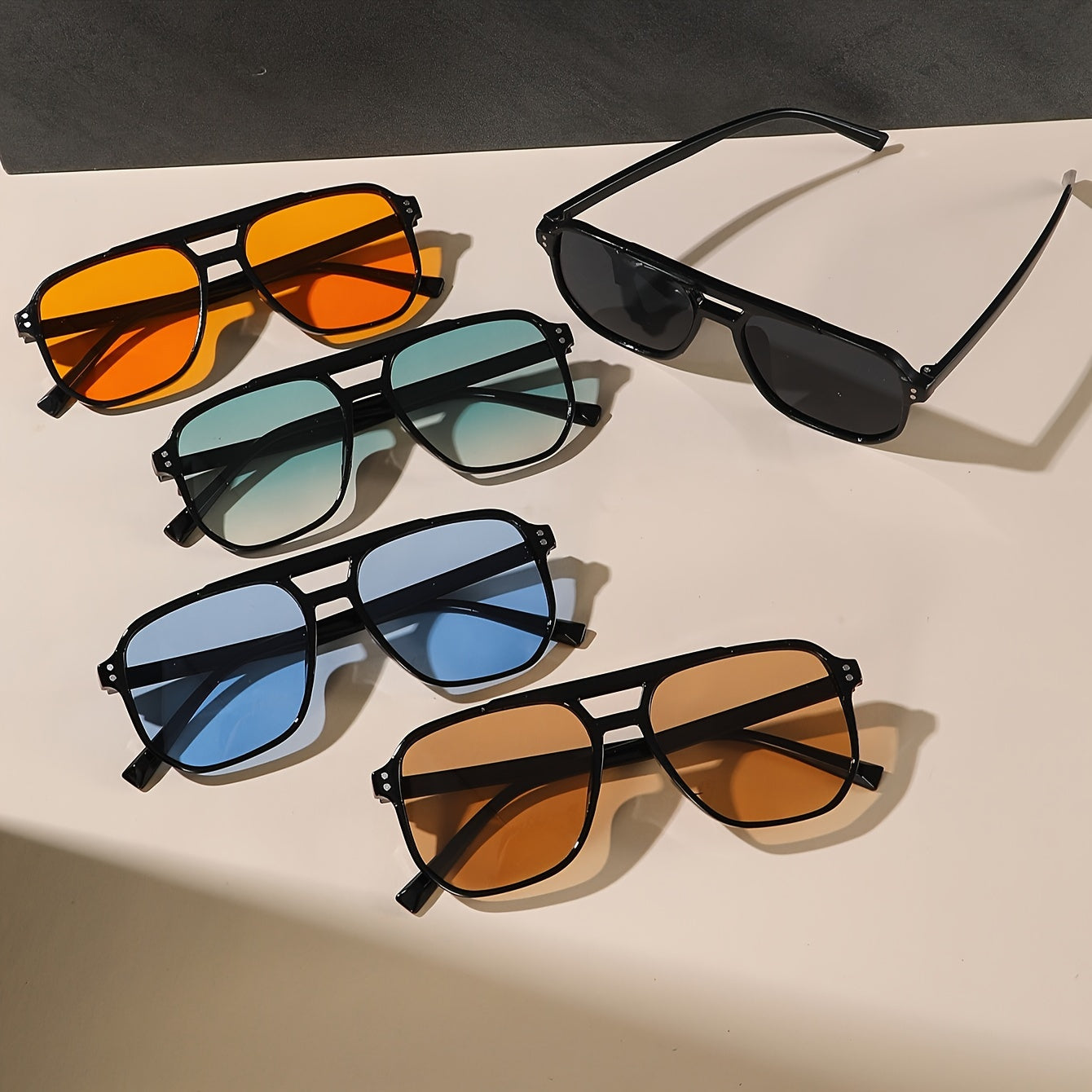 Set of 5 Unisex Anti-Glare Sunglasses for Driving and Beach Travel