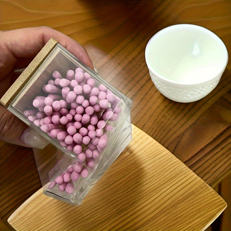 Bathroom Organizer Set with Swab Holder Qtip Dispenser and Storage Canisters