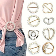 Women Alloy Button Clips 15pcs Rhinestone Hollow T-Shirt Accessories