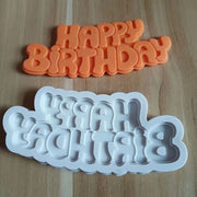 Happy Birthday Silicone Mold for Fondant, Chocolate, Gummy, Soap, Candle, 3D Shape