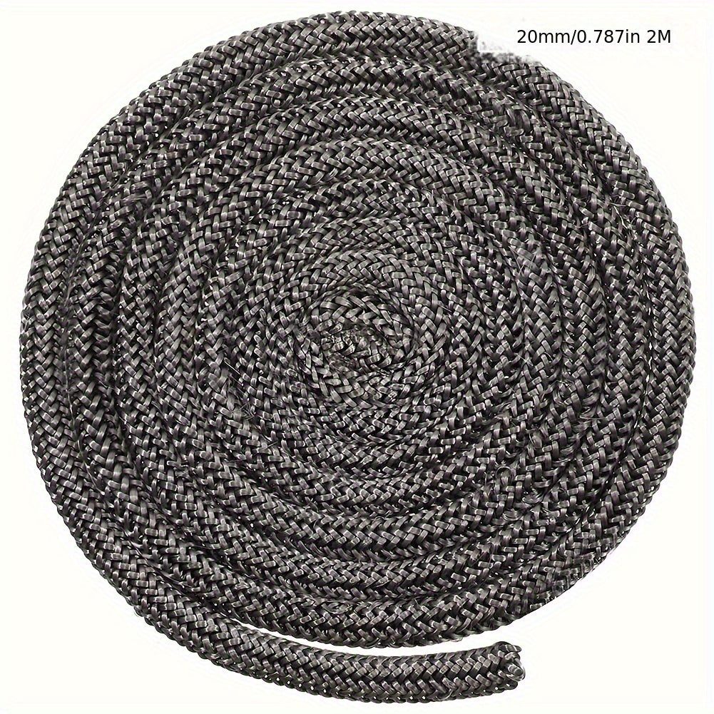 Fireplace Wood Stove Door Seal Black Borosilicate Glass Fiber Rope Gasket 18mm 2m
