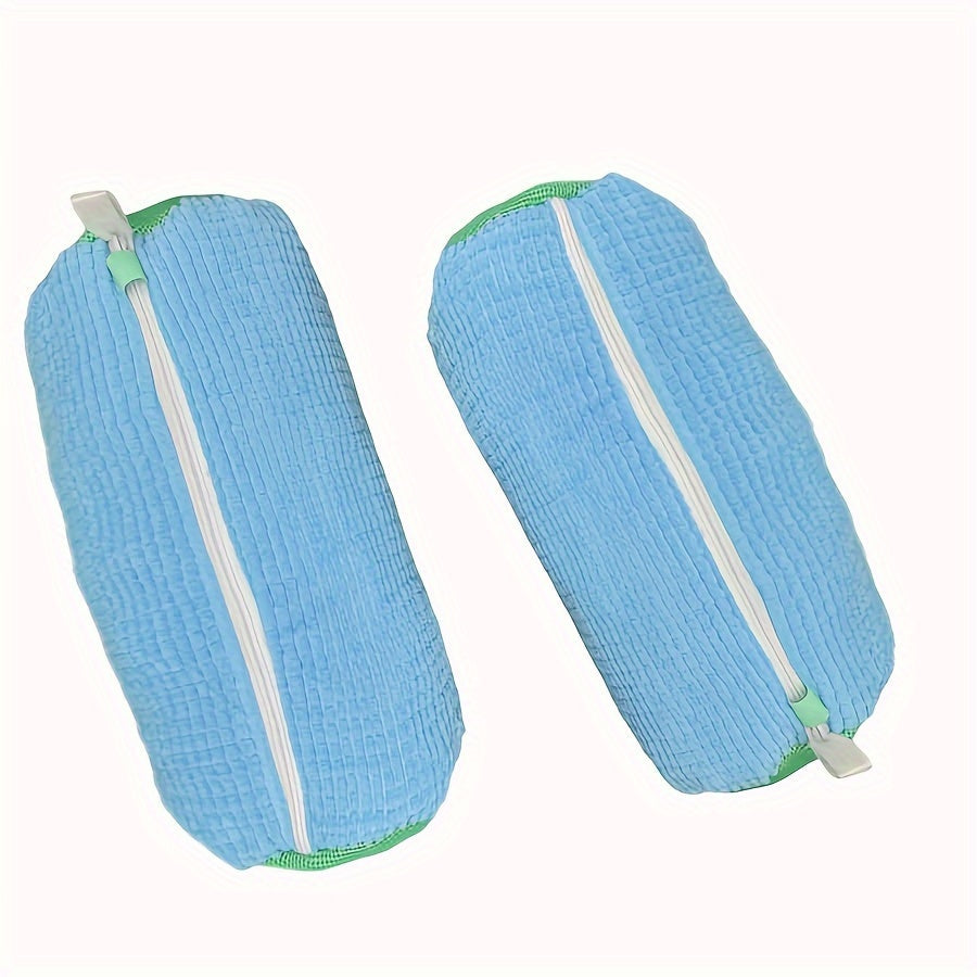 Juego de 2 bolsas de lavado de fibra de poliéster de uso múltiple, reutilizables, con cremallera, para lavado delicado