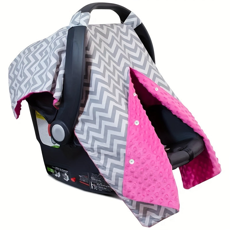 Baby Car Seat Cover for Boys and Girls Chevron Hot Pink Breathable Multiuse
