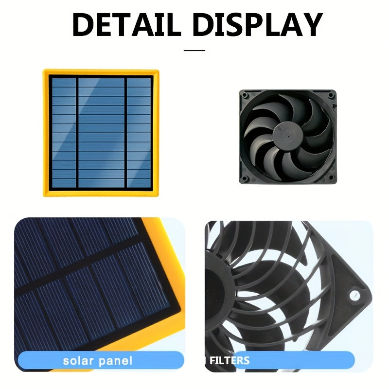 Мини-комплект солнечного вентилятора для курятника, теплицы, сарая для охлаждения
