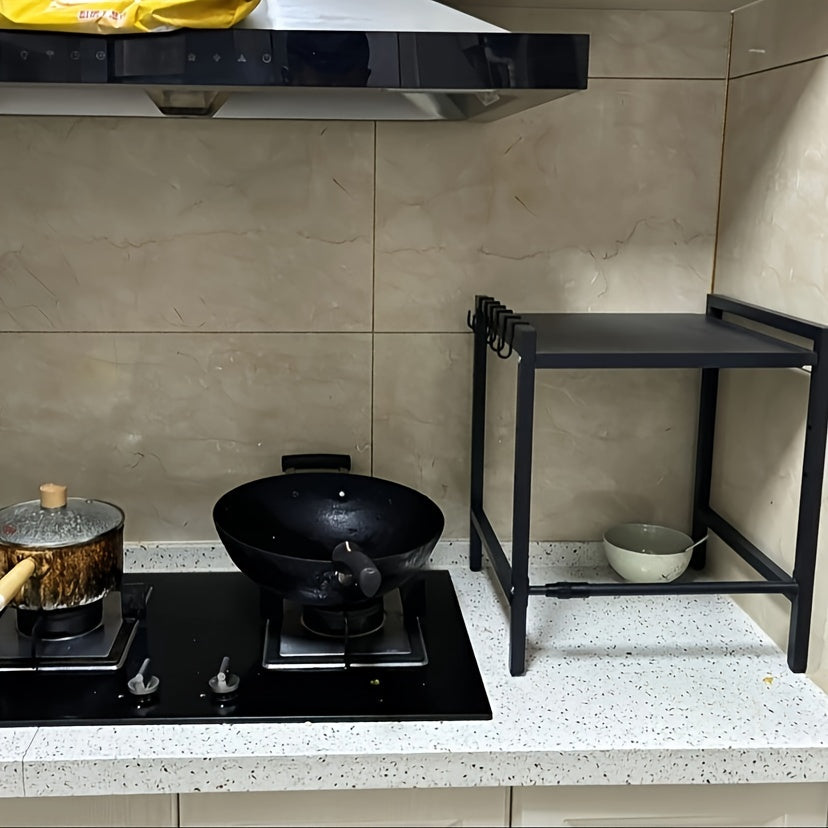 Sozlanadigan karbon po'latdan yasalgan oshxona saqlash qafasi, quloqlar va oqizish plastinkasi bilan