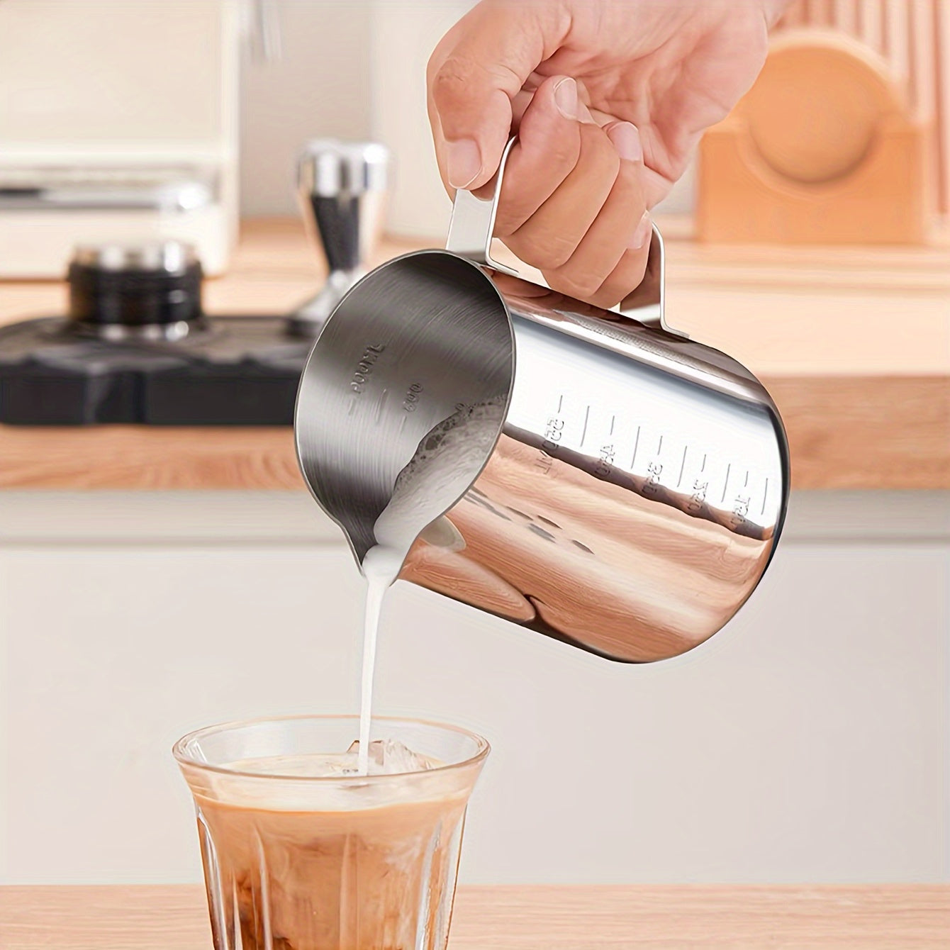Stainless Steel Milk Frothing Pitcher 350ml 600ml 900ml for Latte Art and Cappuccinos