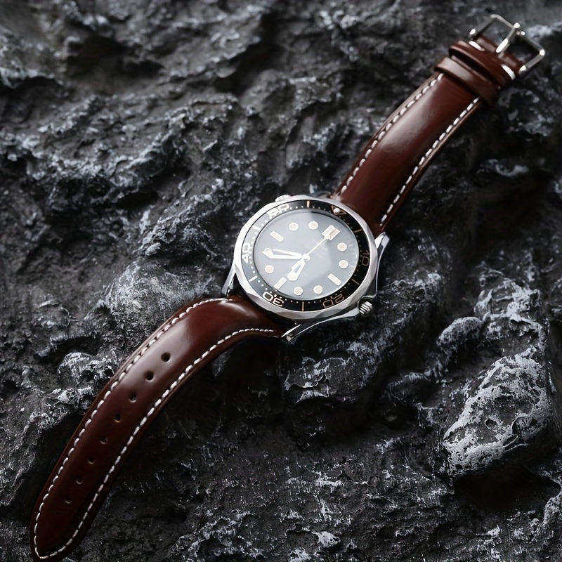 Genuine Leather Watch Strap 18-22mm Quick Release Hand Stitched Horsehide Unisex