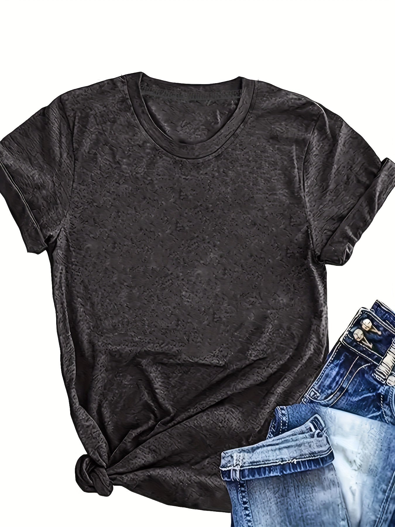 Women Short Sleeve T-Shirts 5 Pack Solid Colors Summer Casual Everyday