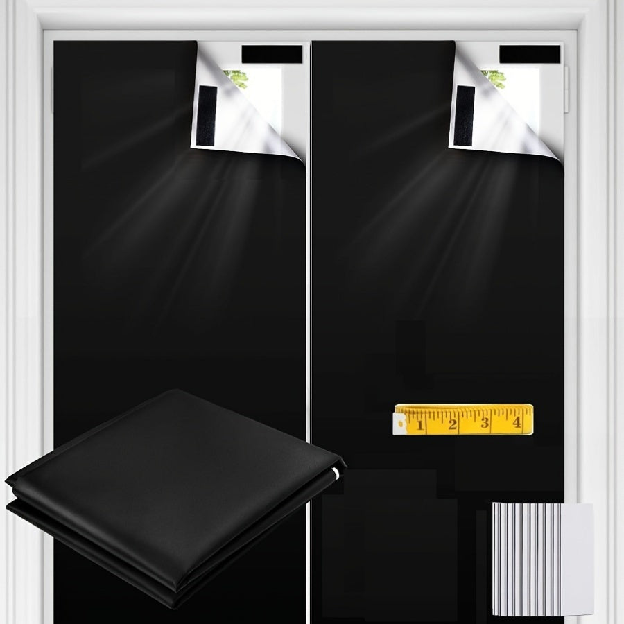 Blackout Blinds for Living Room Cordless Polyester Thermal Insulated Self-Adhesive Shades