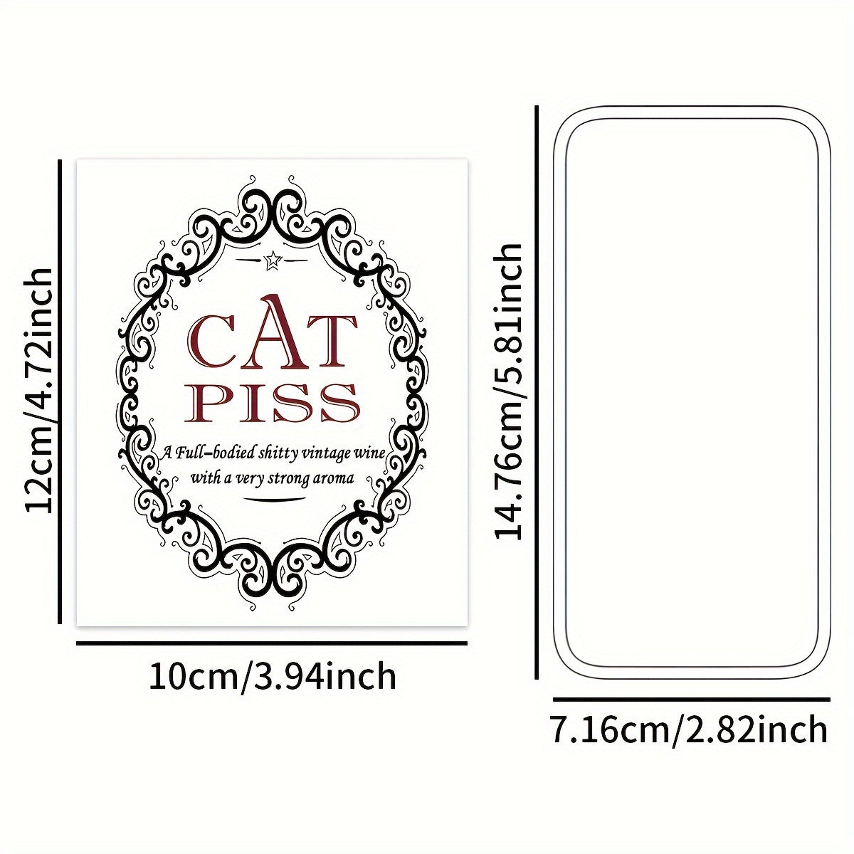 Cat Piss Champagne Bottle Labels Waterproof Vinyl Stickers Black White Ornament Christmas Birthday Party