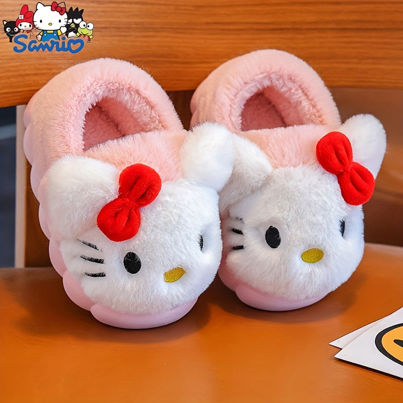Kids Plush Slippers for Girls and Boys Indoor Warm Non-Slip Slip-On House Shoes