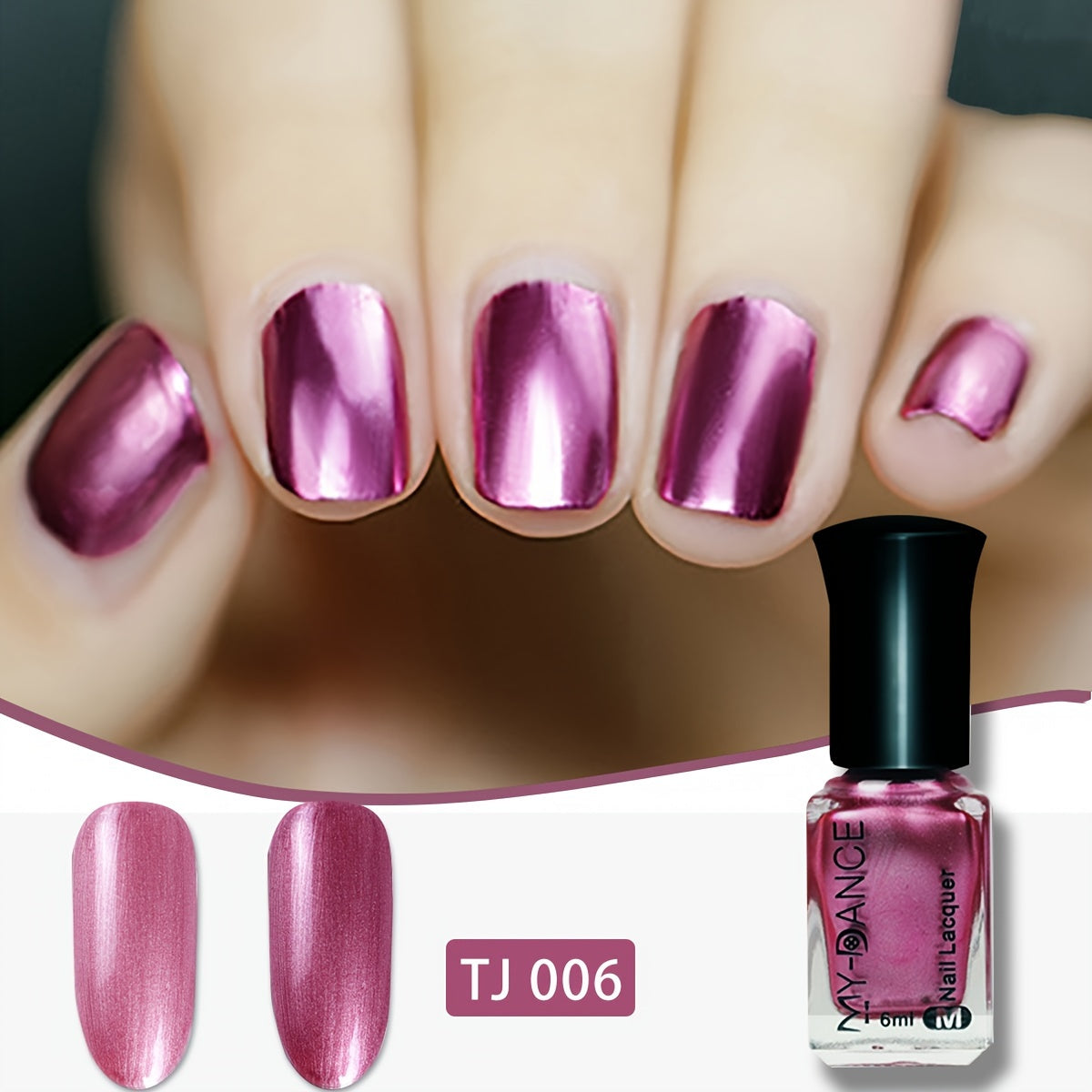 Women Metallic Nail Polish Bottle Quick-Dry Durable Whitening