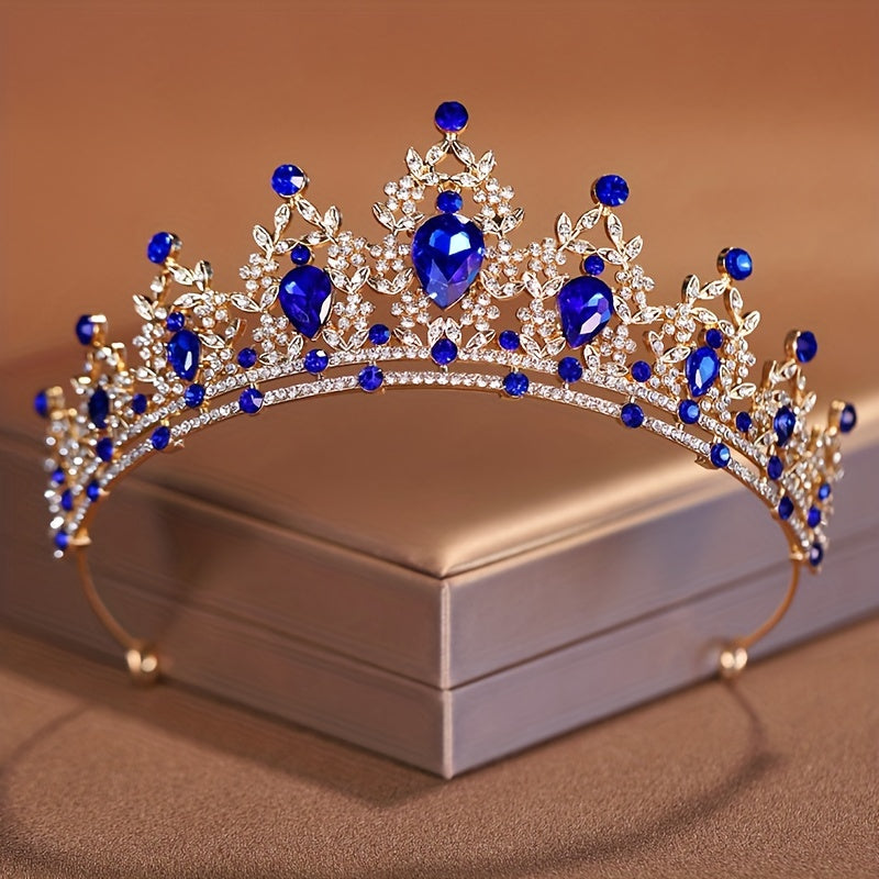 Wedding Bridal Crown Headpiece with Rhinestones and Crystals for Women and Girls