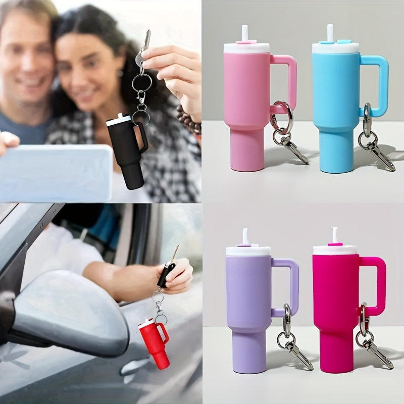 Set of 6 Mini Lipstick Keychain Sets with Trinket Storage PVC Valentine's Day Gift for Women