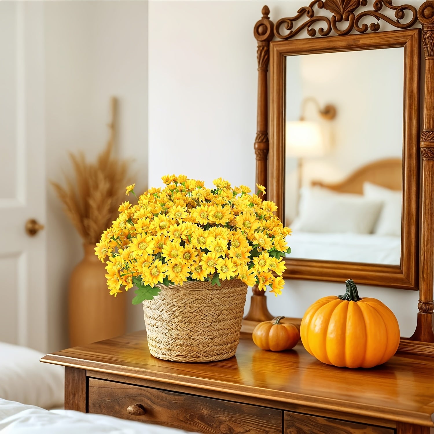 Artificial Plastic Daisy Flowers UV Resistant for Home Decor Tabletop Arrangements Spring Occasions