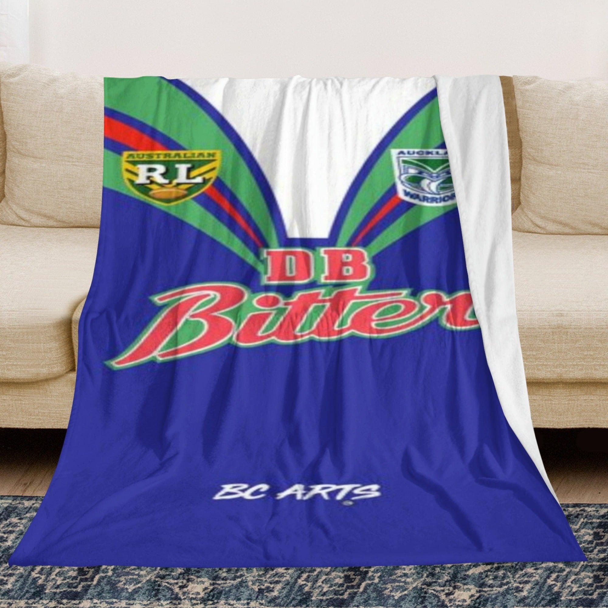 Fleece Blanket with Melbourne Storm and New Zealand Warriors Design 250-300gsm