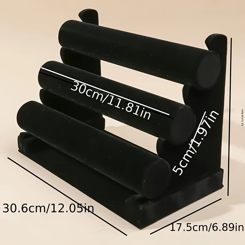 Black 3-Layer Jewelry Display Rack for Watches and Bracelets