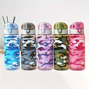 Camouflage Water Bottle 600ml for Camping Hiking Fitness Outdoor Activities