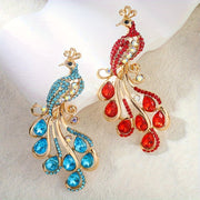 Peacock Brooch for Men and Women Rhinestone Jewelry Accessory Party Gift Clutch Pin