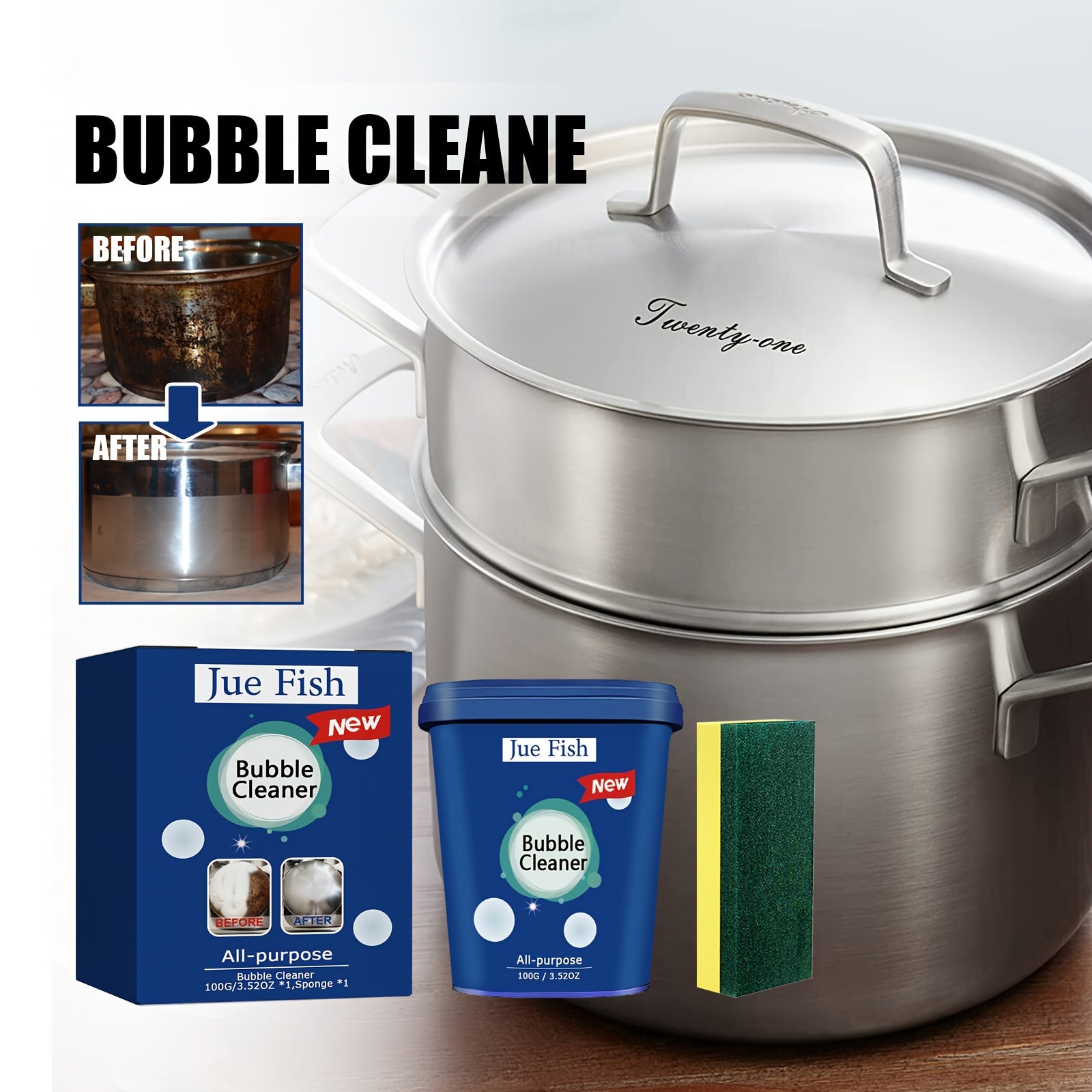 Pasta limpiadora de utensilios de acero inoxidable para ollas y horno 3.52oz