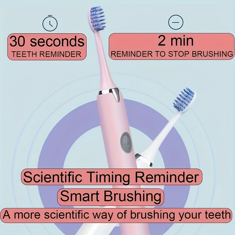 Electric Travel Toothbrush Set with 3 Brush Heads for Whitening and Portability