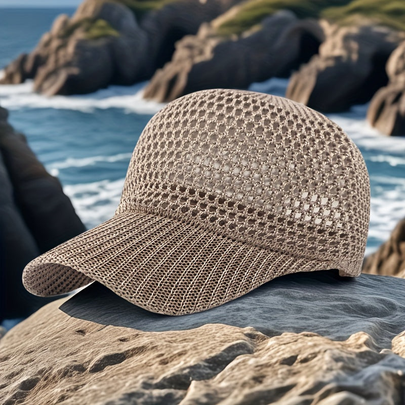 Unisex Mesh Baseball Cap Adjustable Stretch Fit Sun Hat Outdoor Ventilated