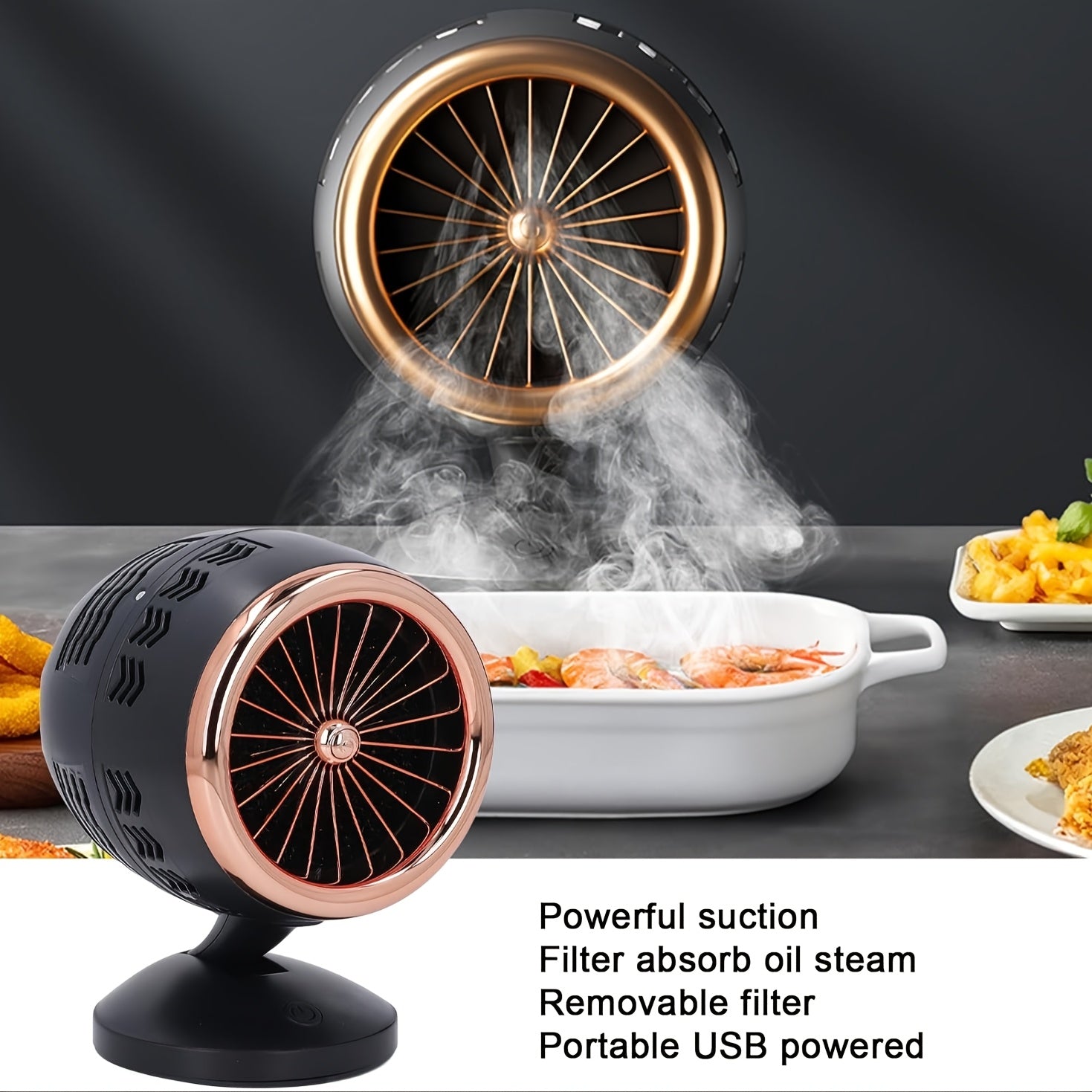 Portable USB-powered range hood for indoor BBQ hot pot RV kitchen ventilation