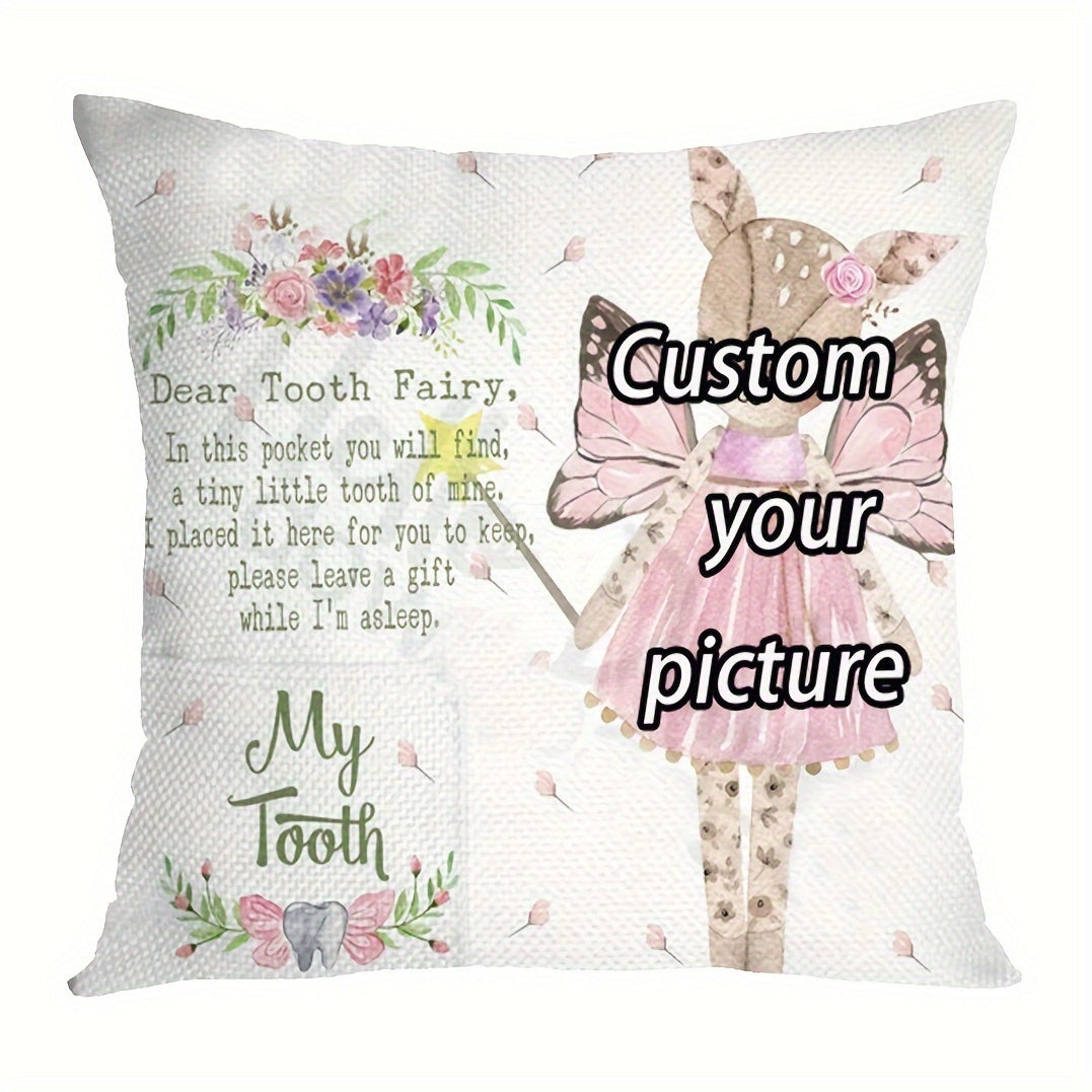 Personalized Tooth Fairy Pillow Soft Plush 45.72cm with Photo and Name