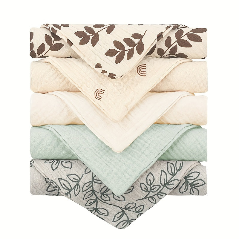 Baby Muslin Cloths Set of 5 23x23cm Cotton Gauze Washcloths Towels