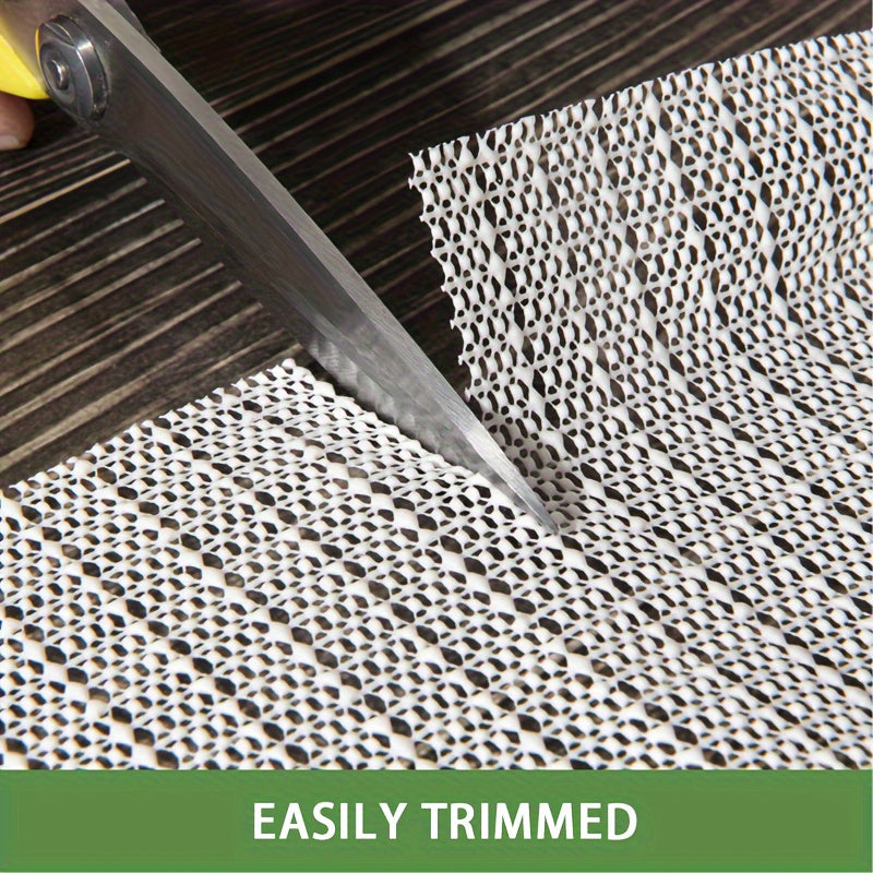 Beige PVC Non-Slip Rug Mat for Bedroom Living Room Kitchen Bathroom Indoor Use