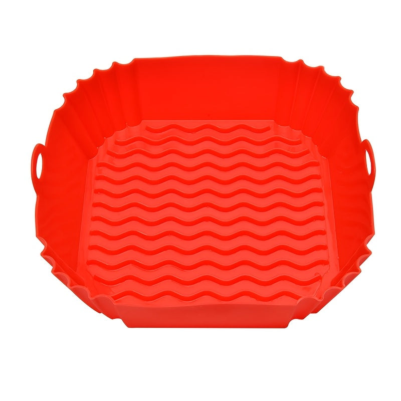 Silicone Air Fryer Liner Square 20.3cm Non-Stick Food-Safe Reusable for 4-7QT Ovens Microwave