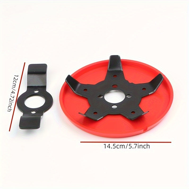 Dual-Purpose Weeder Plate Trimmer Head with Interchangeable Blades for Lawn Mower and Brush Cutter