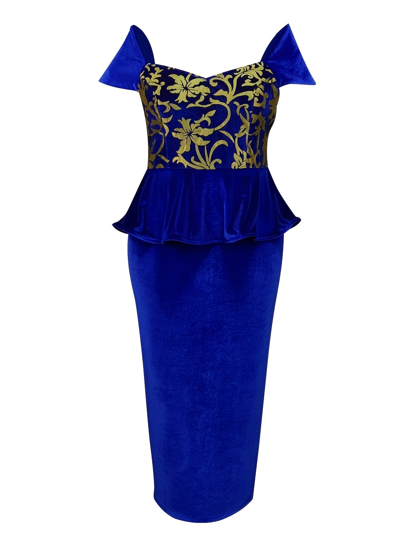 Women's Bodycon Party Dress Floral Print Off-Shoulder Short Sleeve