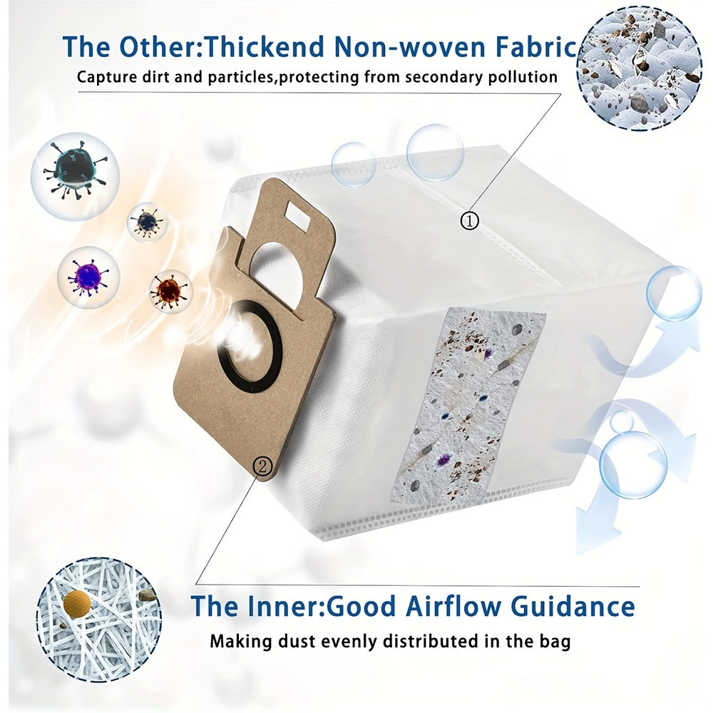 Set of 12 Replacement Dust Bags for Robot Vacuums Large 101oz Capacity Self-Emptying