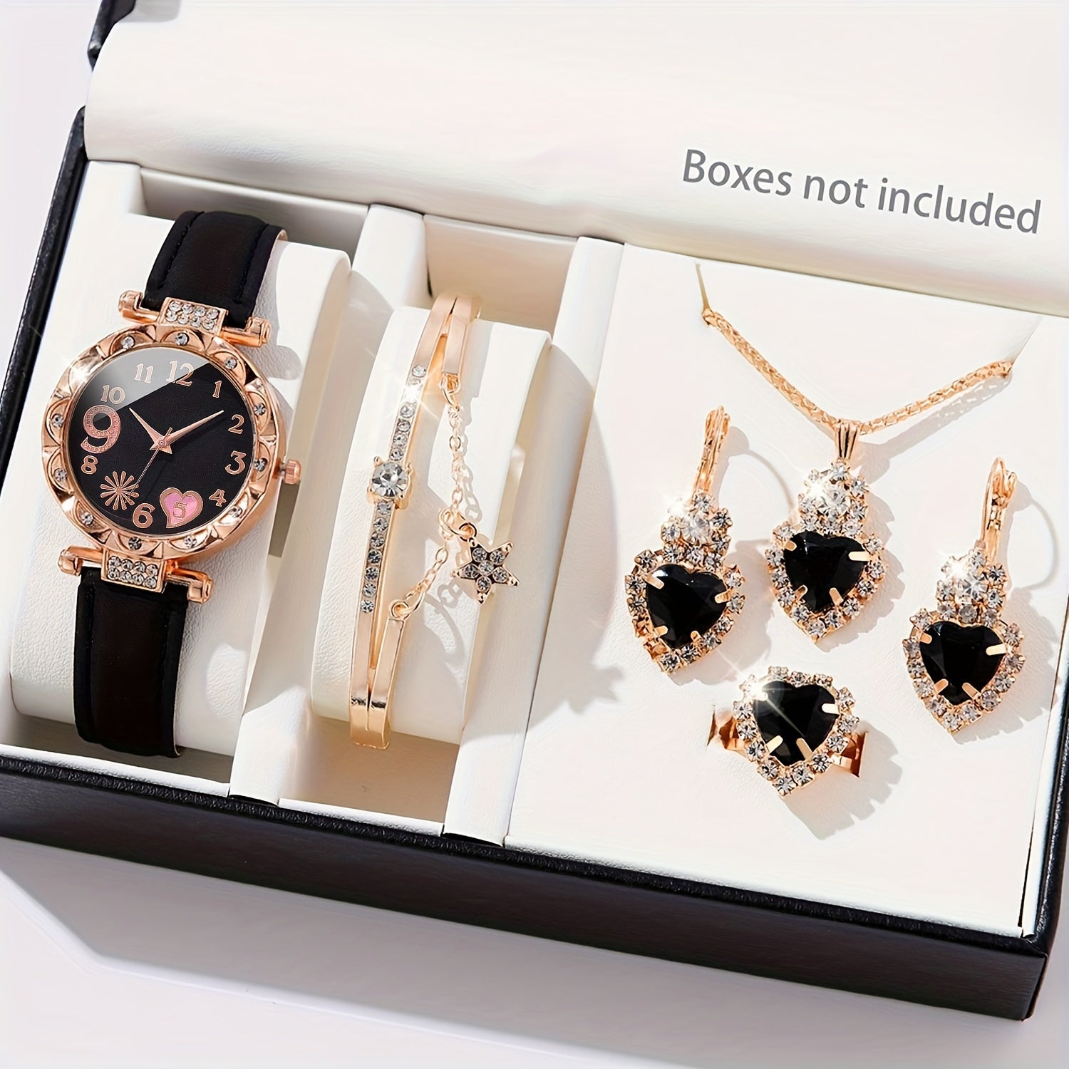 Set of 6 Women's Quartz Watches with Round Dial and Fashionable Design