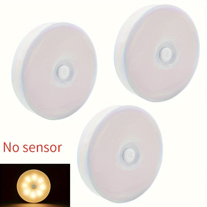 3pcs LED Night Lights with Stepless Dimming USB Rechargeable Magnetic Adhesive for Bedroom Wardrobe Stairs