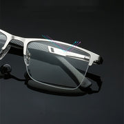 Erkaklar uchun yarim ramkali metall o'qish ko'zoynaklari, uzoq ko'rish uchun, charchoqga qarshi +1.0 dan +4.0 gacha