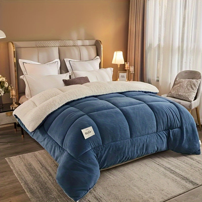 Reversible Plaid Comforter All-Season Quilted Duvet Insert Medium Weight Polyester 9 Sizes