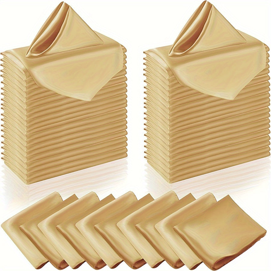 12/24 Polyester Satin Napkins 43.18x43.18 cm Square for Restaurants Weddings Banquets
