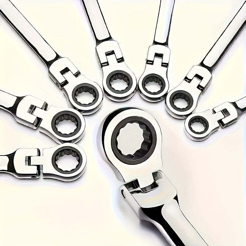 Herramienta de trinquete multifuncional de 10 mm de doble propósito con cabeza ajustable, acero cromo vanadio