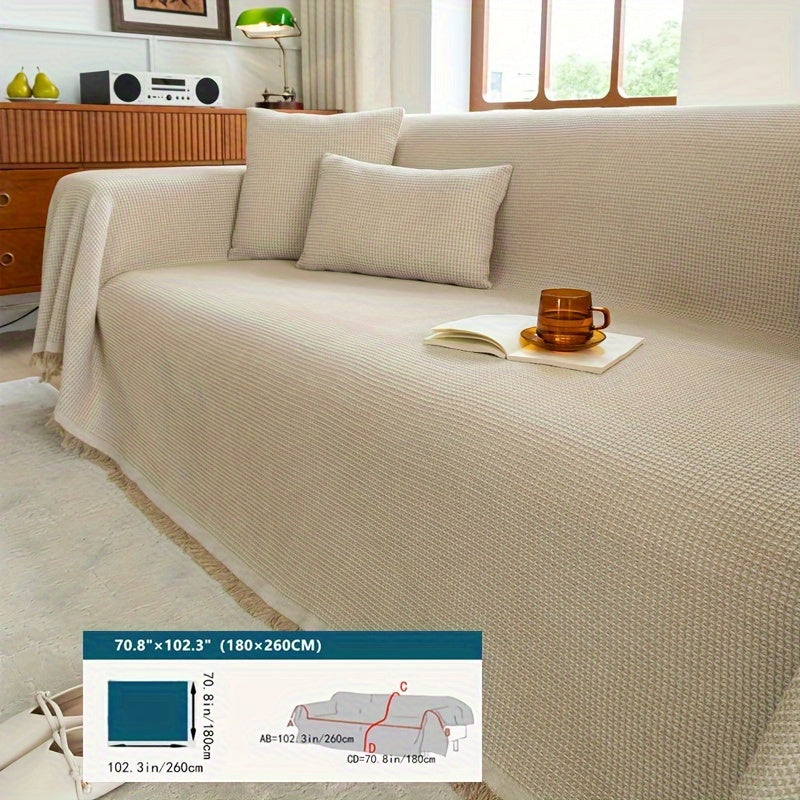 Zamonaviy Tassel divan qopqog'i xavfsiz mos keladi, chang va hayvonlardan himoya qiladi, tozalash oson