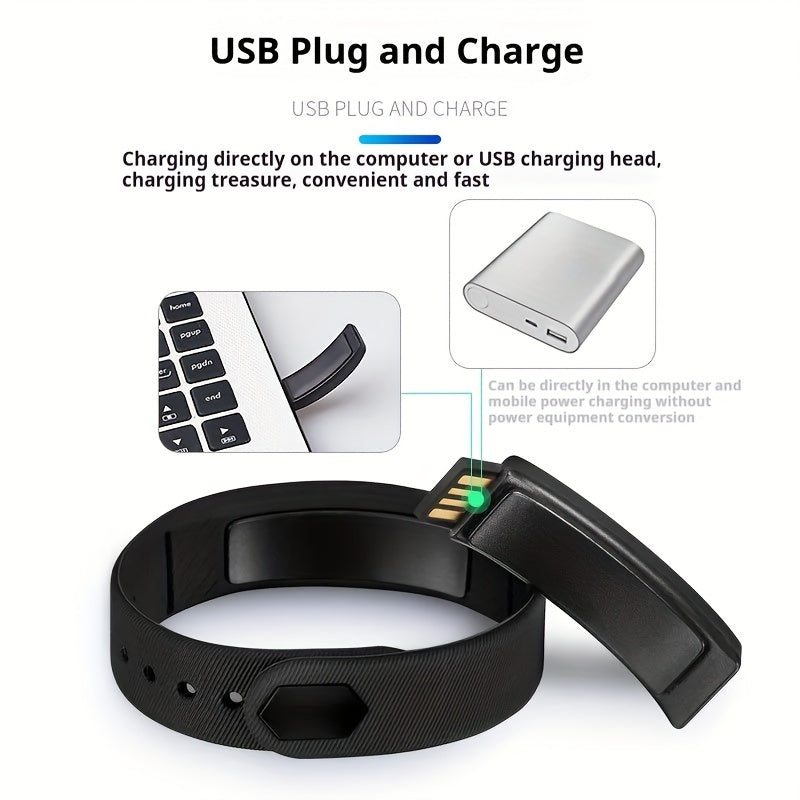 Tashqi elektron soat, silikon tasma, USB zaryadlash, signal, vaqt o'lchagich, vibratsiya, kaloriya monitoringi - zamonaviy, qulay, talabalar va o'qituvchilar uchun ideal, mukammal sovg'a.